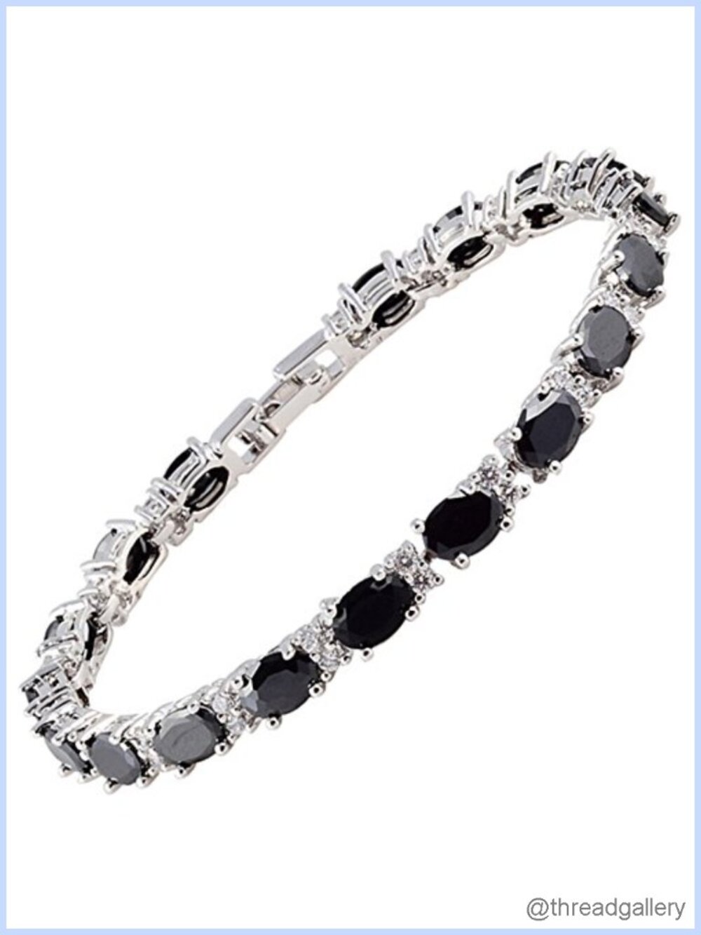 Tennis Bracelet Oval CZ 18K White Gold Plated